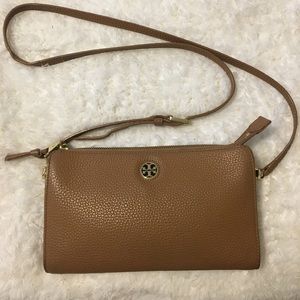 Tory Burch Pebbled Top-Zip Crossbody